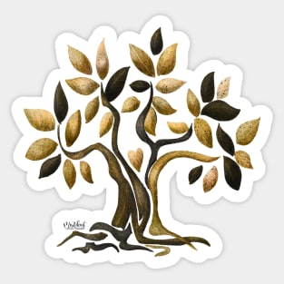 Tree of life golden brown Sticker